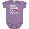 Kiss me I'm polish baby bodysuit-multiple colors