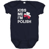 Kiss me I'm polish baby bodysuit-multiple colors