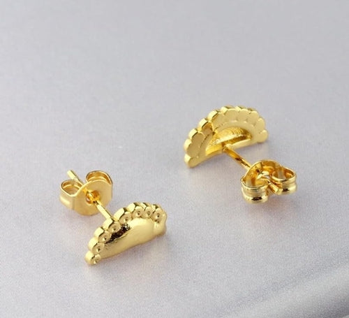 Tiny Gold Pierogi Stud Earrings
