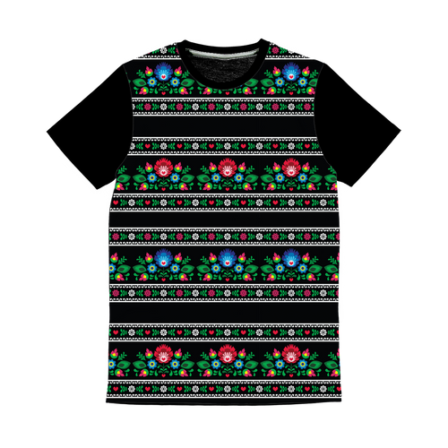 Black Floral Sweater 1 ﻿Classic Sublimation Panel T-Shirt