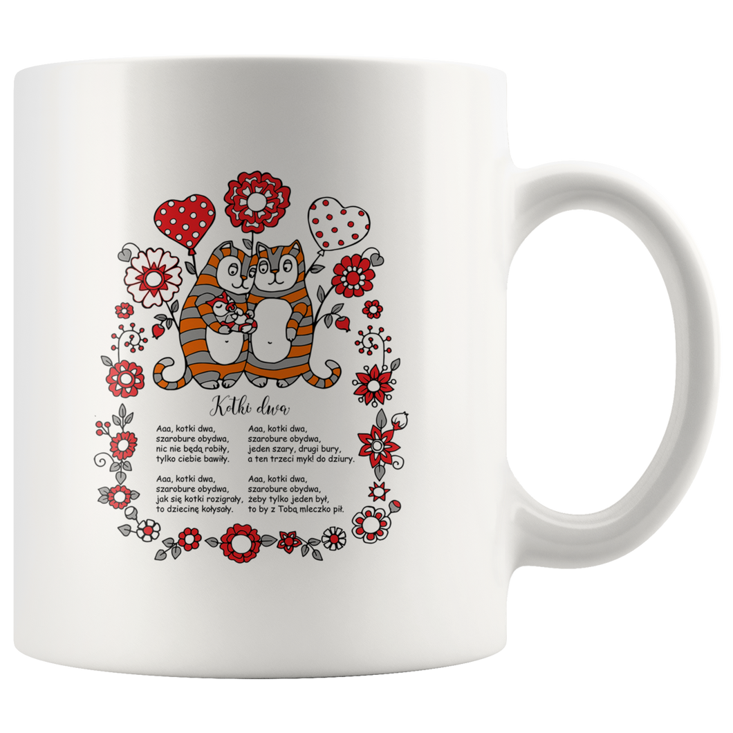 Kotki Dwa II White 11oz Mug - My Polish Heritage