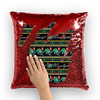 Polish rooster Wesołych Świąt ﻿Sequin Cushion Cover