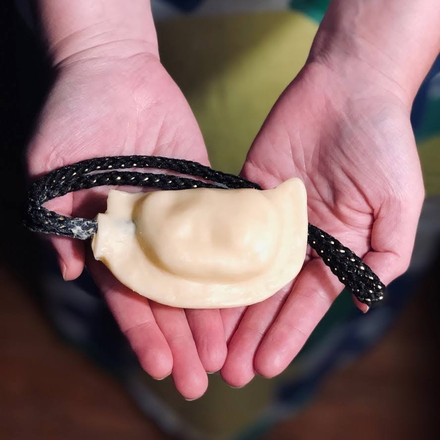 Black and Gold. Steel City. Pittsburgh Pierogi Soap On A Rope