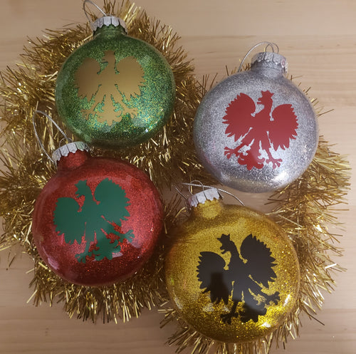 Pre-order Handmade Glitter Polish Eagle Christmas Ornaments.