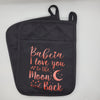 Babcia I love you to the moon and back Handmade Pot Holder/Oven Mitts Valentine's Day