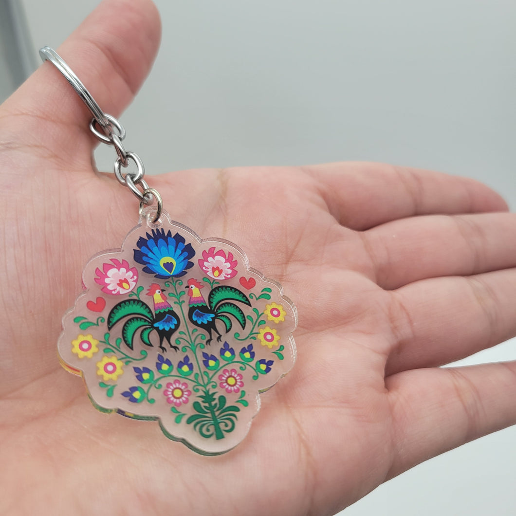 Polish Folk Art Design Acrylic Keychains