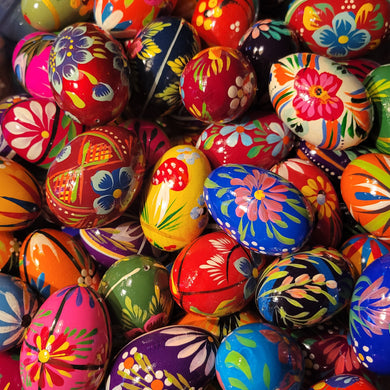 Polish Easter Handpainted Wooden Eggs Pisanki