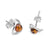 Amber Sterling Silver Celtic Earrings Pendant Set
