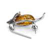 Small Happy Mouse Amber Brooch Pin