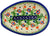Polish Pottery 5" Spoon Rest. Spring Flowers.