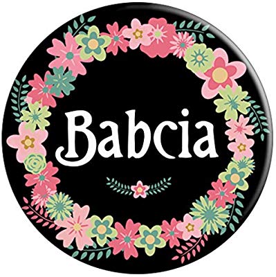 Babcia Polish Grandma Floral PopSocket Phone Grip and Stand for Phones and Tablets