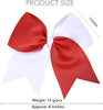 Large White and Red HairBow with Pony-O