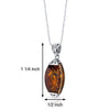 Baltic Amber Pendant Necklace Sterling Silver Cognac