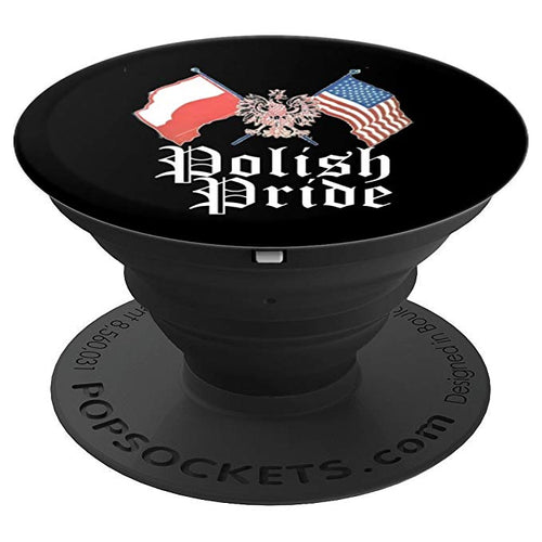 Polish Pride Poland Dyngus Day American Flag USA Black Background Phone PopSockets