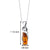 Baltic Amber Cylindrical Pendant Necklace Sterling Silver Cognac