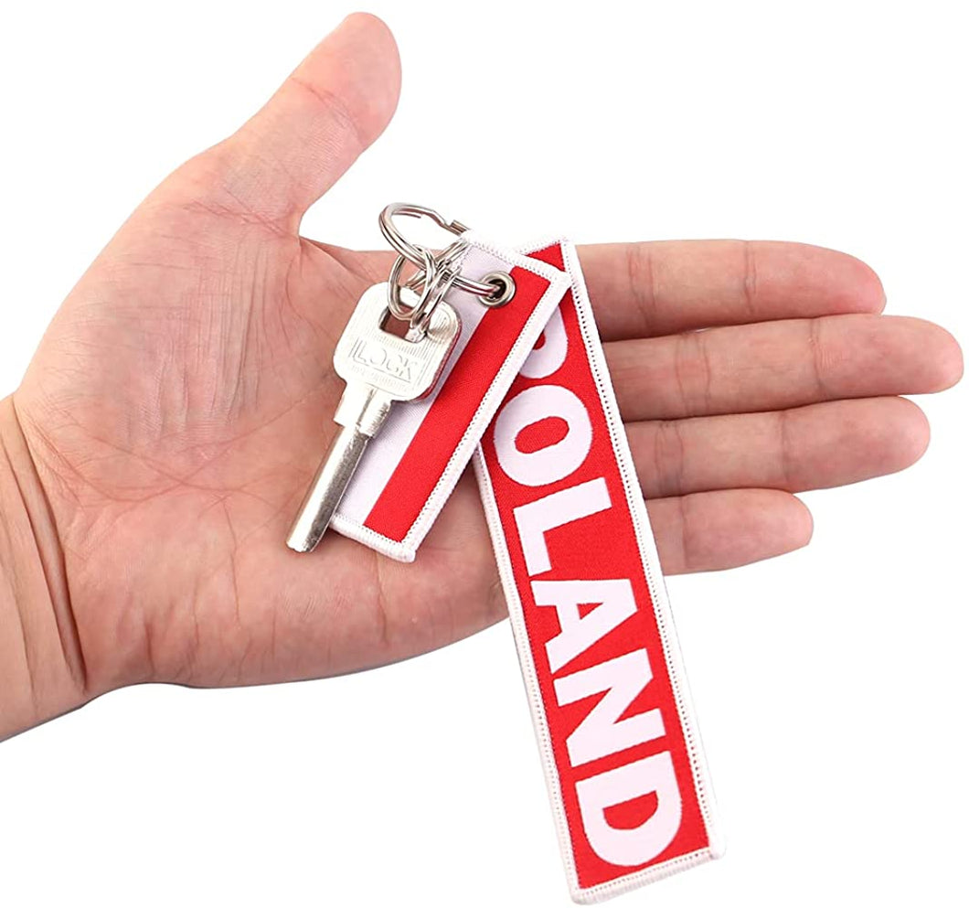 Poland Flag Keychain with Keyrings