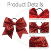 Large Red Sequin Hairbow. 7" with Pony-O