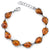 Baltic Amber Bracelet Sterling Silver Cognac Color Tear Drop Shape