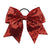 Large Red Sequin Hairbow. 7" with Pony-O