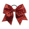 Large Red Sequin Hairbow. 7" with Pony-O