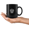 White Polish Eagle on a Black Coffee Mug