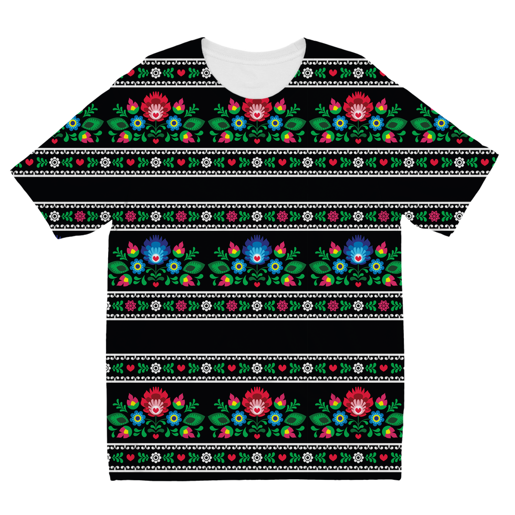 Black Floral Sweater 1 ﻿Sublimation Kids T-Shirt