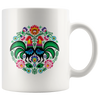 Polish Folk Art Rooster Circle Coffee Mug. 11oz and 15oz