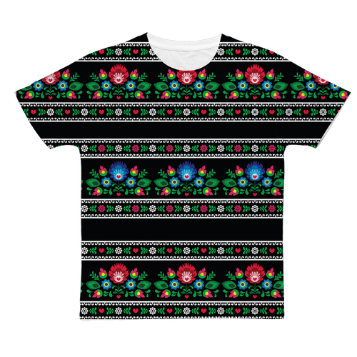 Black Floral Sweater 1 ﻿Classic Sublimation Adult T-Shirt