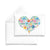 Polish Folk Art Design Heart Flat Greeting Card