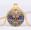 *READY TO SHIP* Polish Folk Design Glass Cabochon Pendant Necklace #3 4 Color options