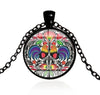 *READY TO SHIP* Polish Folk Design Glass Cabochon Pendant Necklace #3 4 Color options