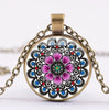 *READY TO SHIP* Polish Folk Design Glass Cabochon Pendant Necklace #6 Multiple Color Options