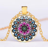*READY TO SHIP* Polish Folk Design Glass Cabochon Pendant Necklace #6 Multiple Color Options