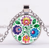 *READY TO SHIP* Polish Folk Design Glass Cabochon Pendant Necklace #8