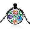 *READY TO SHIP* Polish Folk Design Glass Cabochon Pendant Necklace #8
