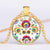 *READY TO SHIP* Polish Folk Design Glass Cabochon Pendant Necklace #9