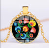 *READY TO SHIP* Polish Folk Design Glass Cabochon Pendant Necklace #12