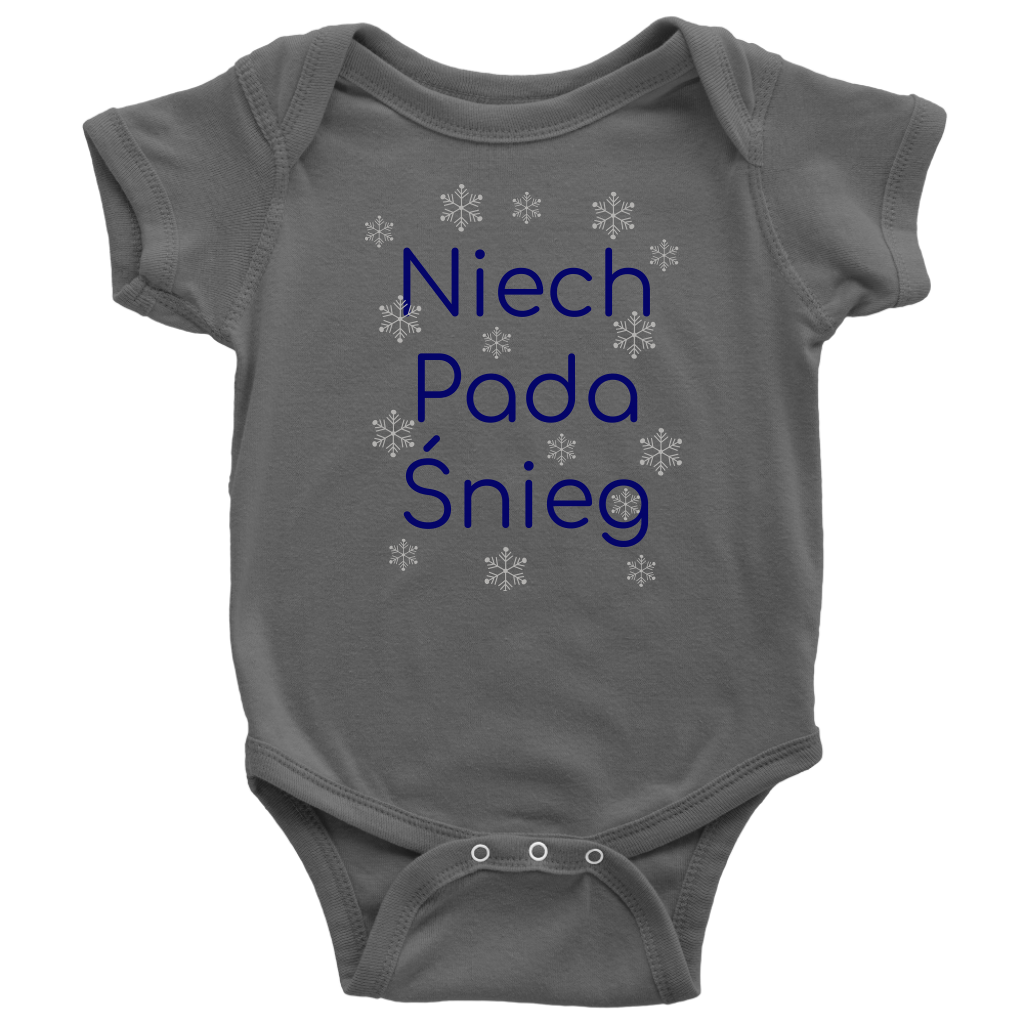 Niech pada Śnieg Let it Snow in Polish baby and toddler shirts and bodysuits