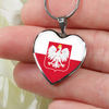Polish Flag with Heart Pendant Necklace - My Polish Heritage