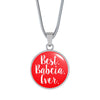 Best Babcia Ever With Red Circle Pendant Necklace - My Polish Heritage