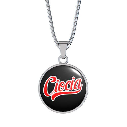 Ciocia With Black Circle Pendant Necklace - My Polish Heritage
