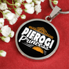 Pierogi Princess With Black Circle Pendant Necklace - My Polish Heritage