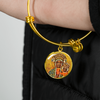 Gold Black Madonna of Czestochowa with Circle Charm Bangle - My Polish Heritage