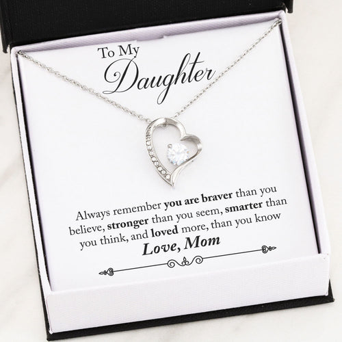 To My Daughter Heart Necklace Gift
