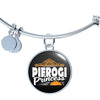 Pierogi Princess With Black Circle Charm Bangle - My Polish Heritage