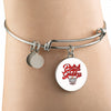 Polish Goddess With White Circle Charm Bangle - My Polish Heritage