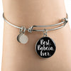 Best Babcia Ever With Black Circle Charm Bangle - My Polish Heritage