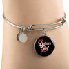 Babcia's Girl With Black Circle Charm Bangle - My Polish Heritage