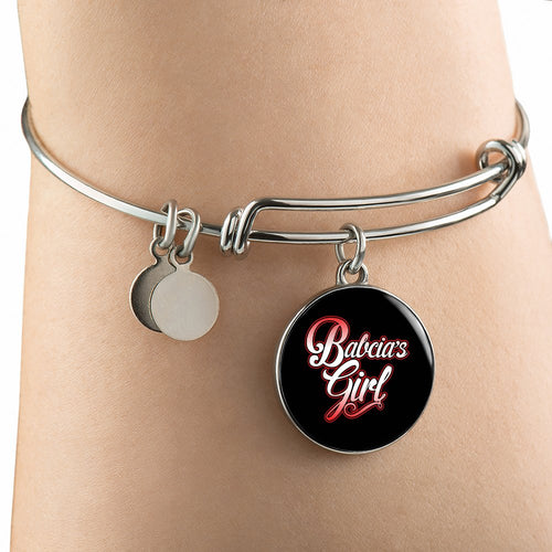 Babcia's Girl With Black Circle Charm Bangle - My Polish Heritage