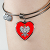 Polish Eagle with Red Heart Charm Bangle - My Polish Heritage
